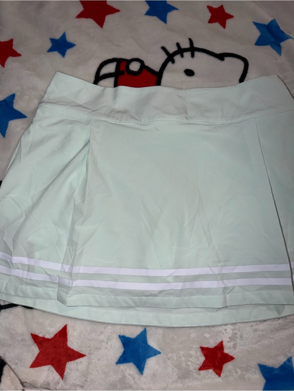 Women’s Mint Green Tennis Skirt with Stripe Detail - Picture 4 of 7